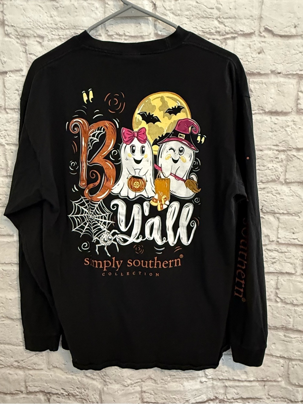 Simply Southern "Boo Y'all" Halloween Graphic long sleeve T-Shirt  womens large